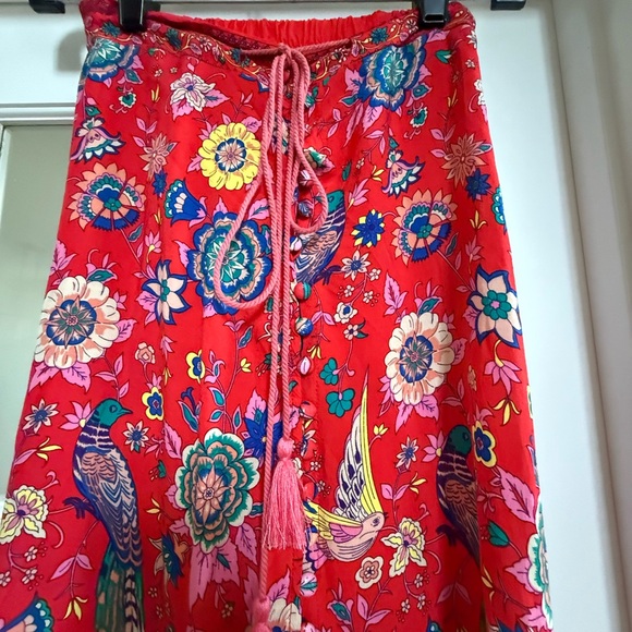 Maxi Summer Skirt in red vibrant pattern! - Picture 8 of 11